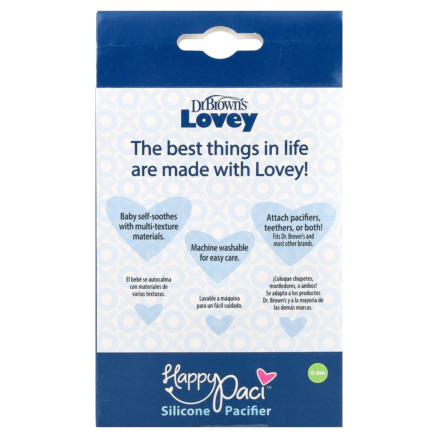 Dr. Brown's, Lovey, Happy Paci™, Silicone Pacifier & Teether Holder, 0-12 Months +, Giraffe, 2 Piece Set