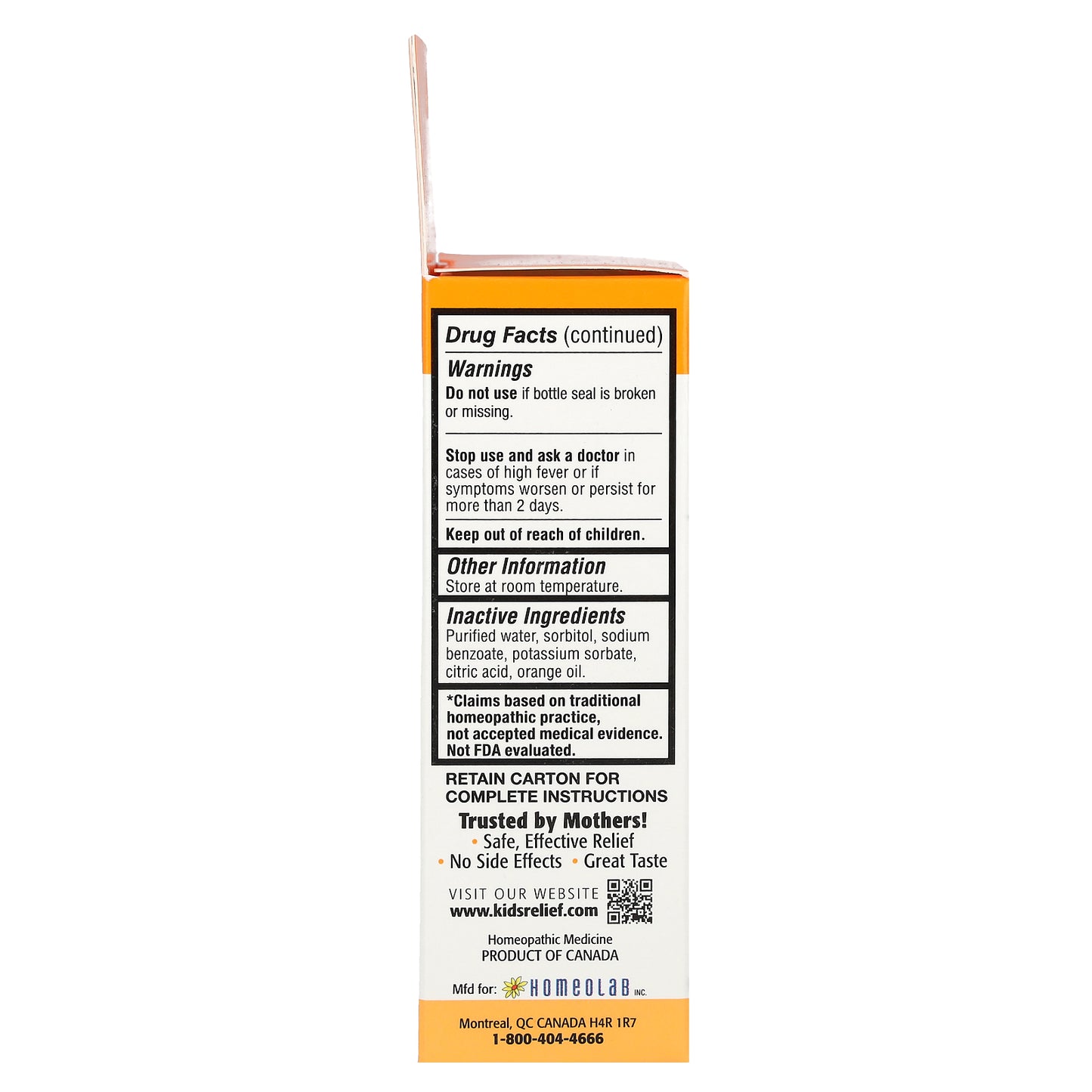 Homeolab USA, Kids Relief®, Gum & Teething Oral Liquid, 0-9 Years, Orange, 0.85 fl oz (25 ml)