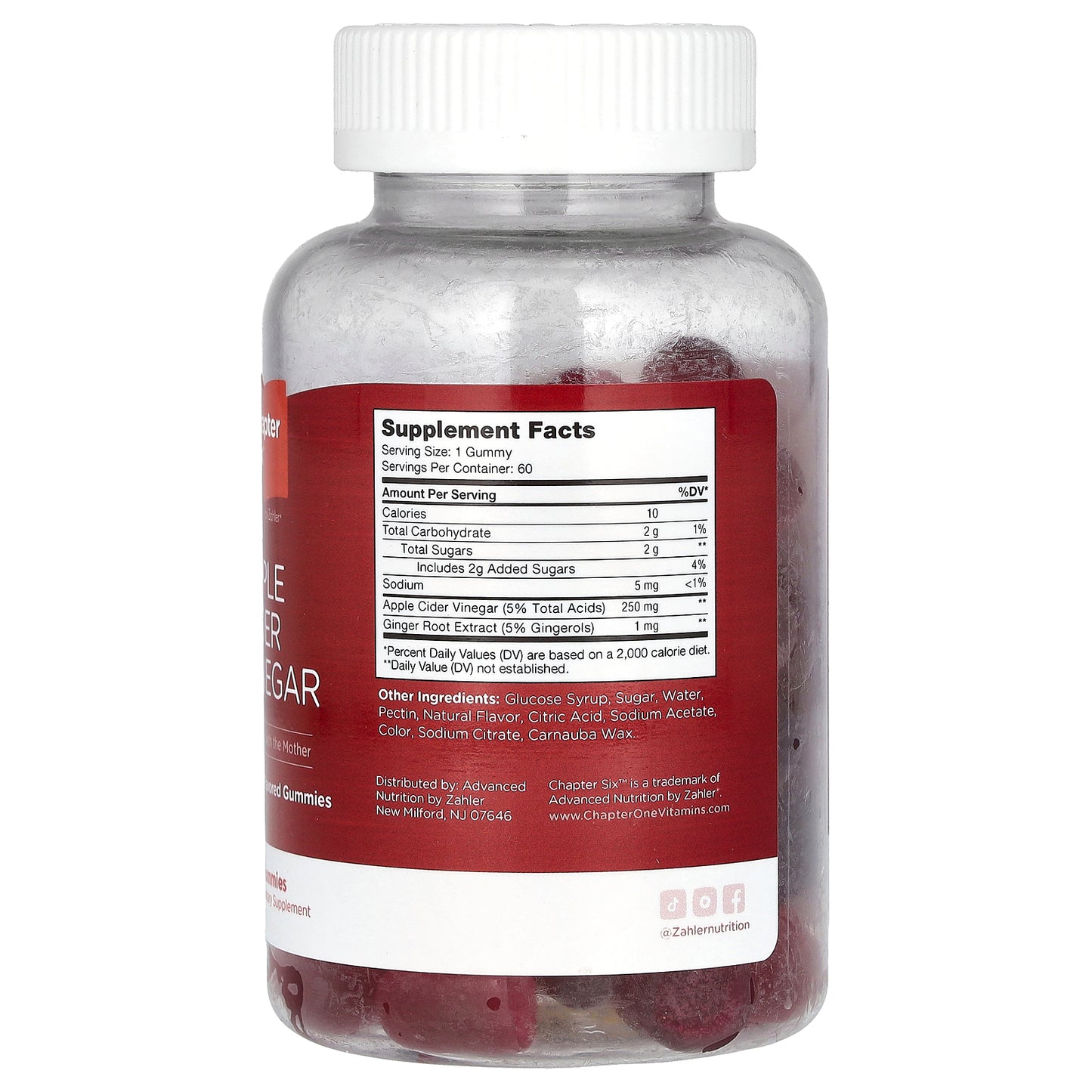 Chapter Six, Apple Cider Vinegar Gummies, Apple, 60 Gummies