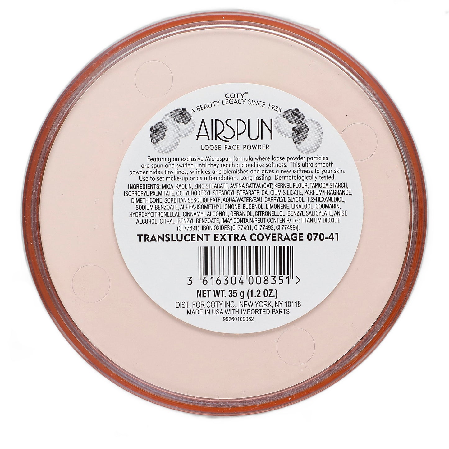 Airspun, Loose Face Powder, Translucent Extra Coverage 070-41, 1.2 oz (35 g)