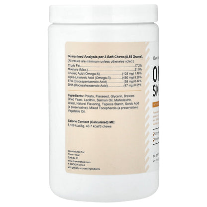 Chew + Heal, Omega Skin + Coat, with Essential Fatty Acids, For Dogs and Cats, 180 Soft Chew, 18 oz (513 g)