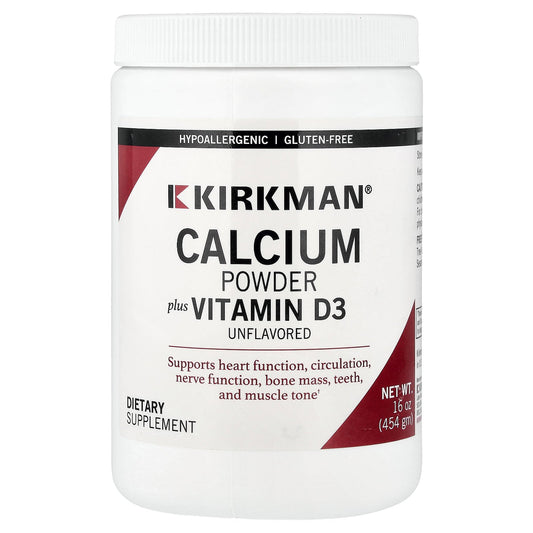 Kirkman Labs, Calcium Powder Plus Vitamin D3, Unflavored, 16 oz (454 g)