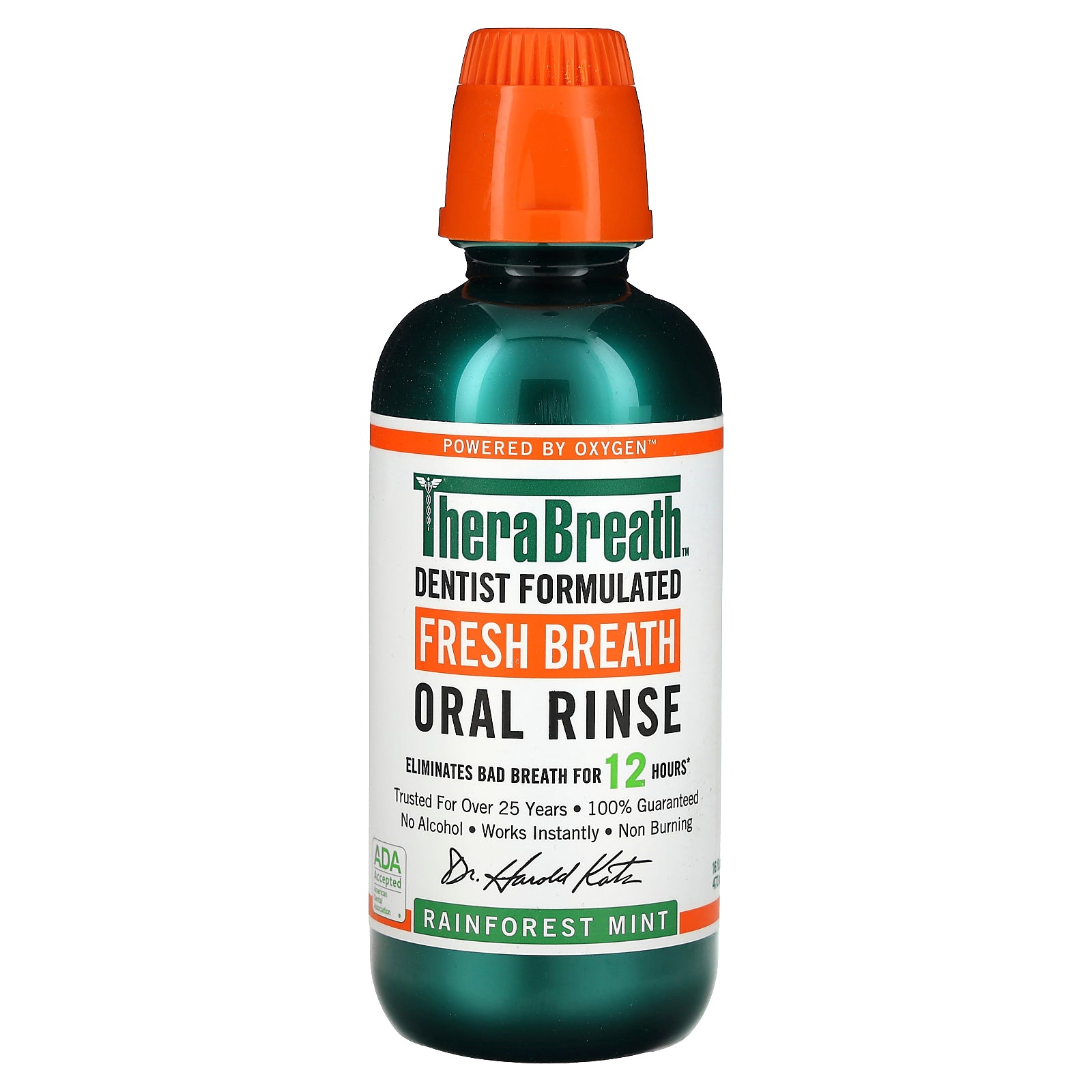 TheraBreath, Fresh Breath, Oral Rinse, Rainforest Mint, 16 fl oz (473 ml)