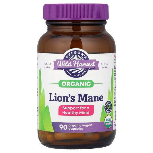 Oregon's Wild Harvest, Organic Lion's Mane, 90 Organic Vegan Capsules