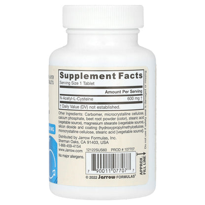 Jarrow Formulas, Vegan N-A-C Sustain, 600 mg, 60 Tablets