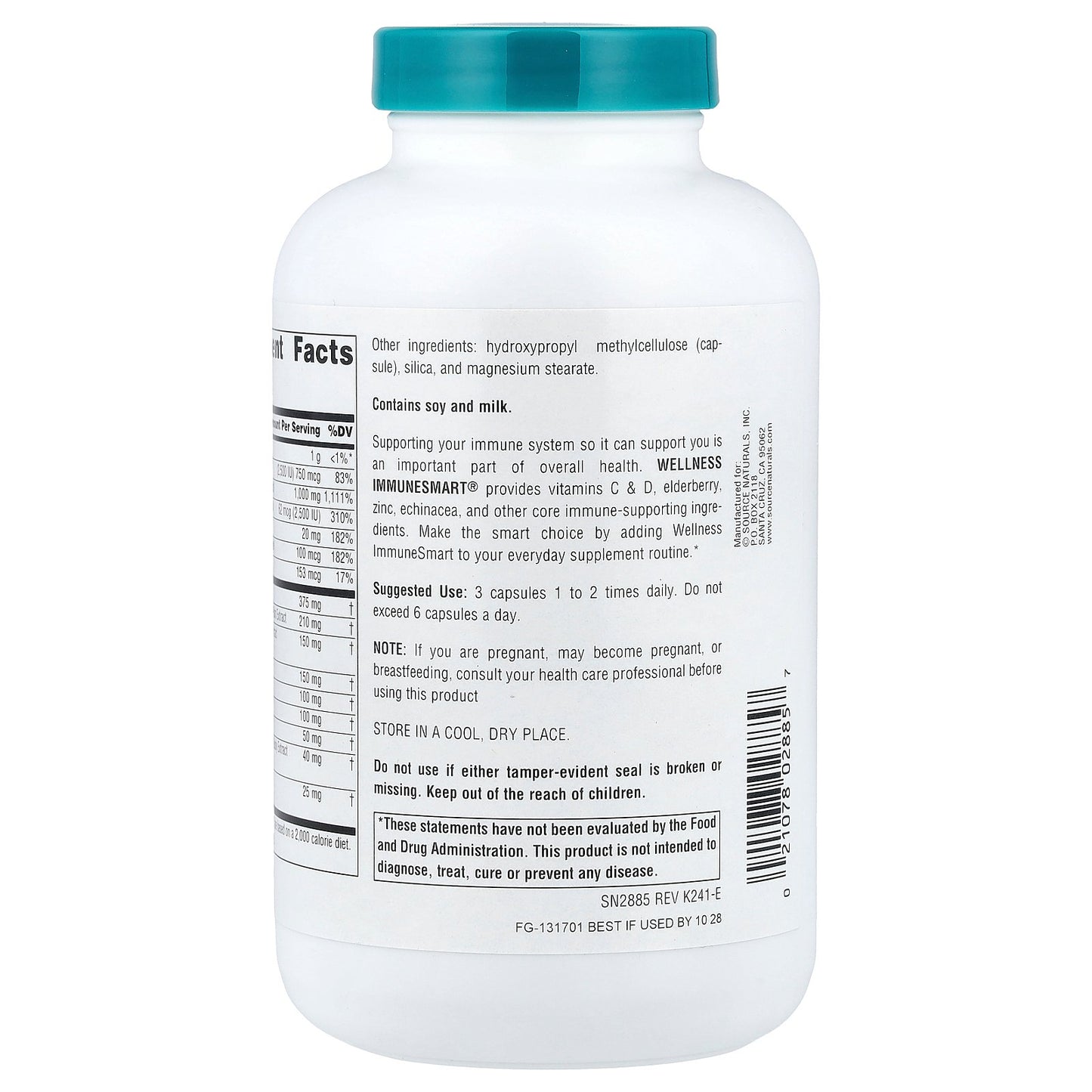 Source Naturals, Wellness, ImmuneSmart®, 180 Capsules