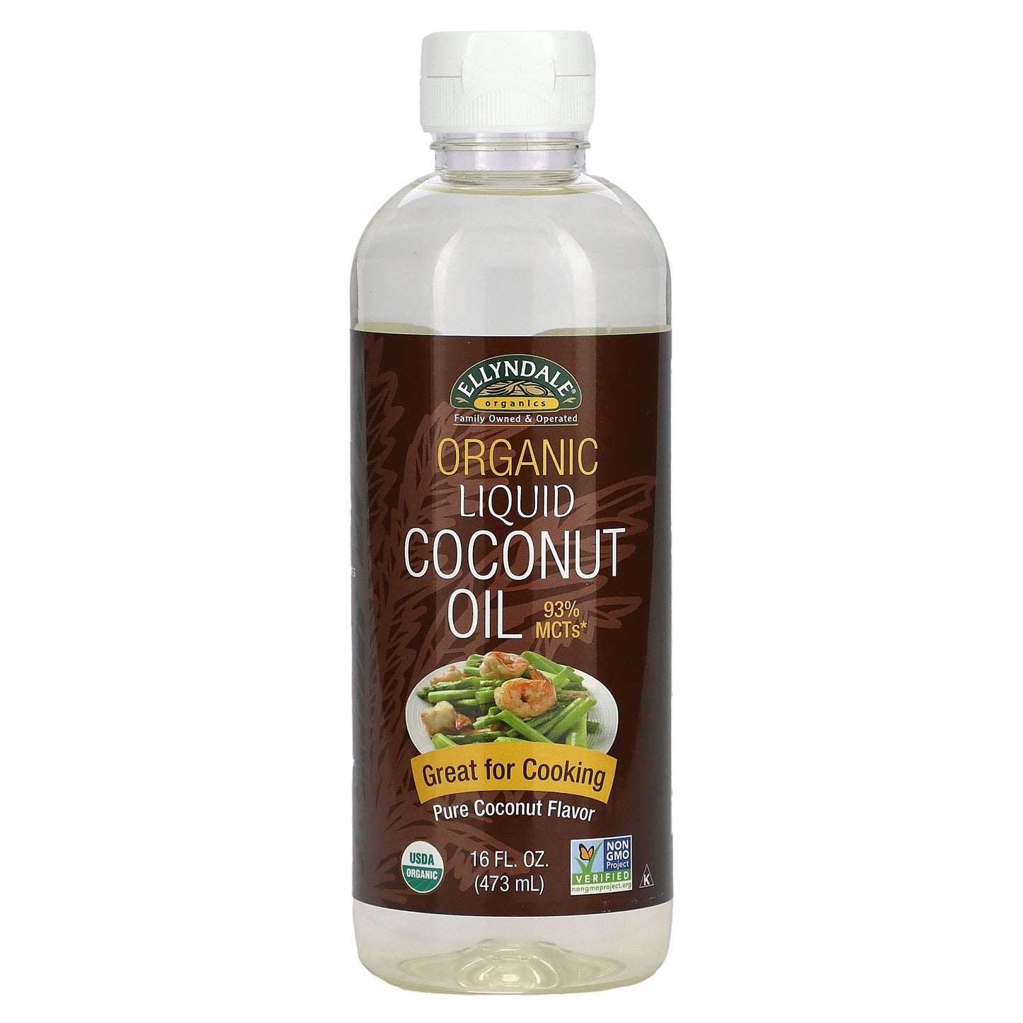 NOW Foods, Ellyndale Organics, Organic Liquid Coconut Oil, Pure Coconut, 16 fl oz (473 ml)