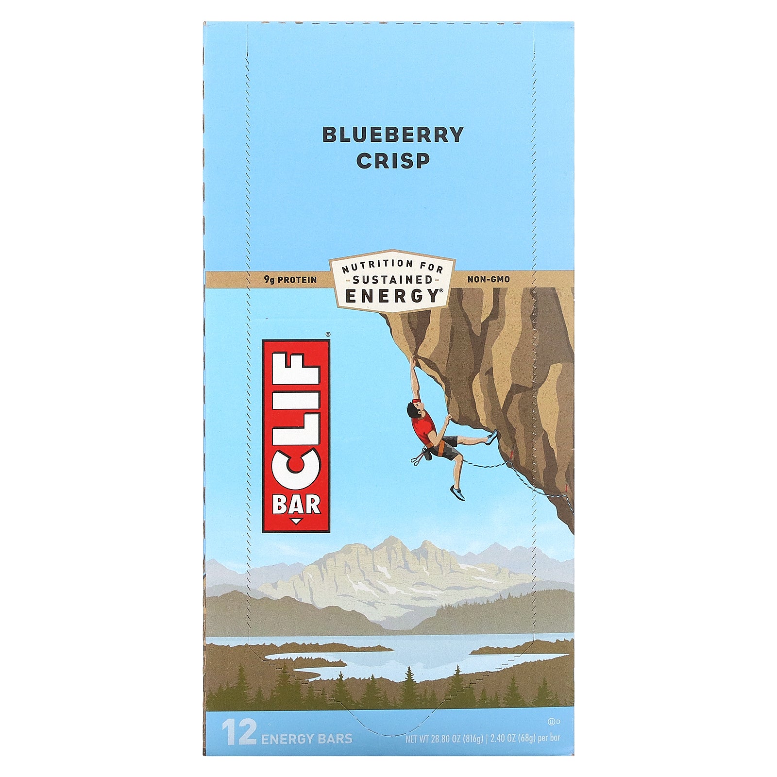 Clif Bar, Energy Bar, Blueberry Crisp, 12 Bars, 2.40 oz (68 g) Each