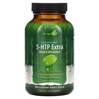 Irwin Naturals, Double Potency, 5-HTP Extra, 60 Liquid Soft-Gels