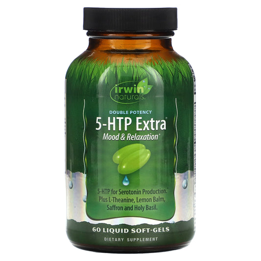 Irwin Naturals, Double Potency, 5-HTP Extra, 60 Liquid Soft-Gels