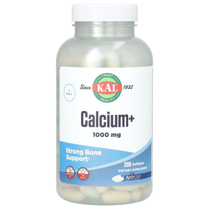KAL, Calcium+, 200 Softgels