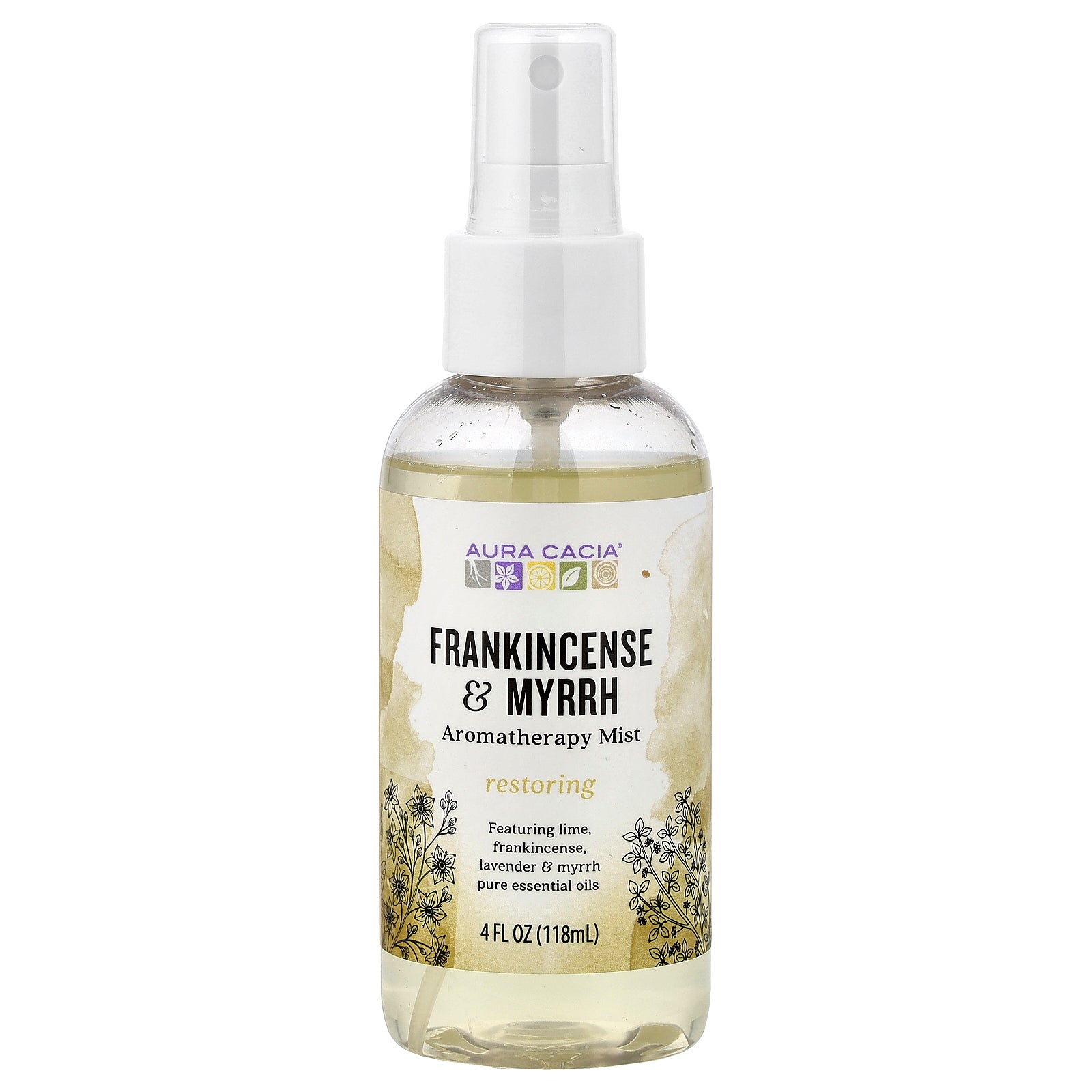 Aura Cacia, Aromatherapy Mist, Frankincense & Myrrh, 4 fl oz (118 ml)