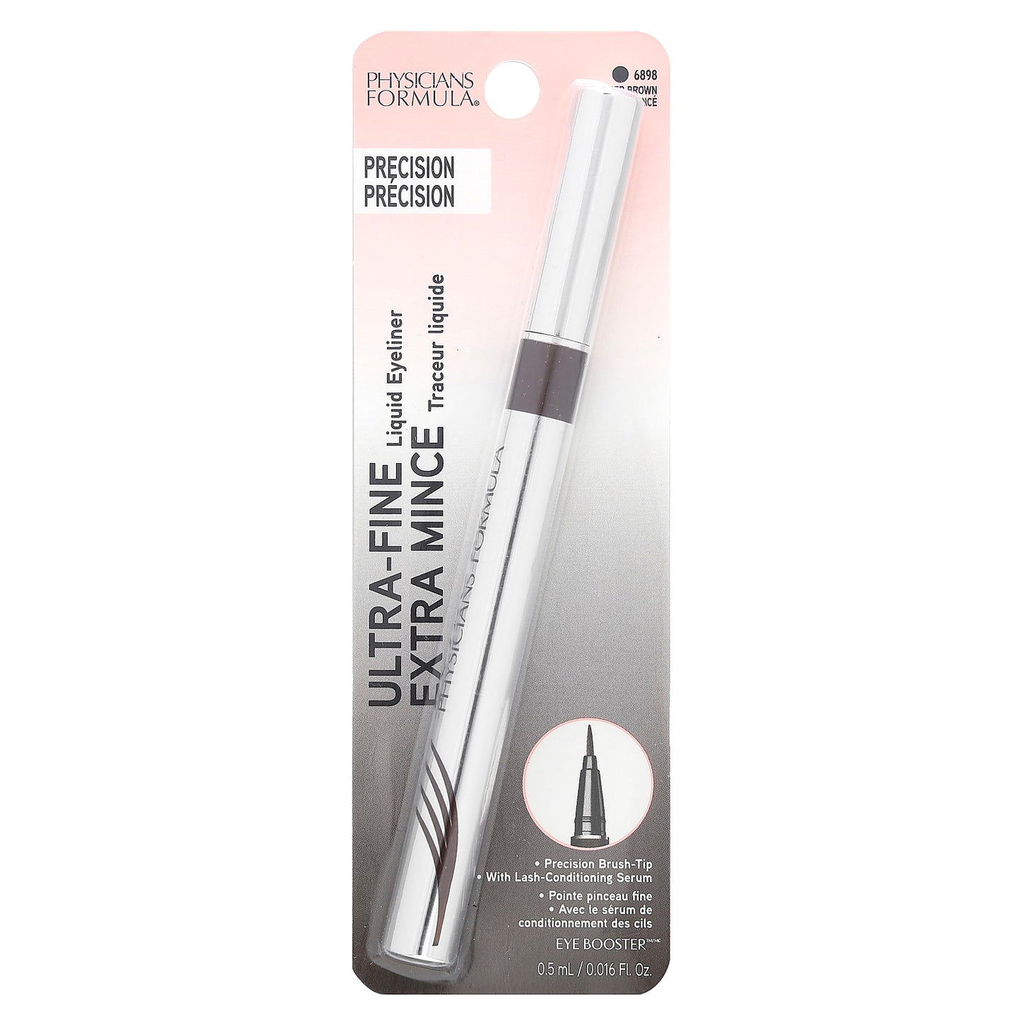 Physicians Formula, Eye Booster, Ultra-Fine Liquid Eyeliner, 6898 Deep Brown, 0.016 fl oz (0.5 ml)