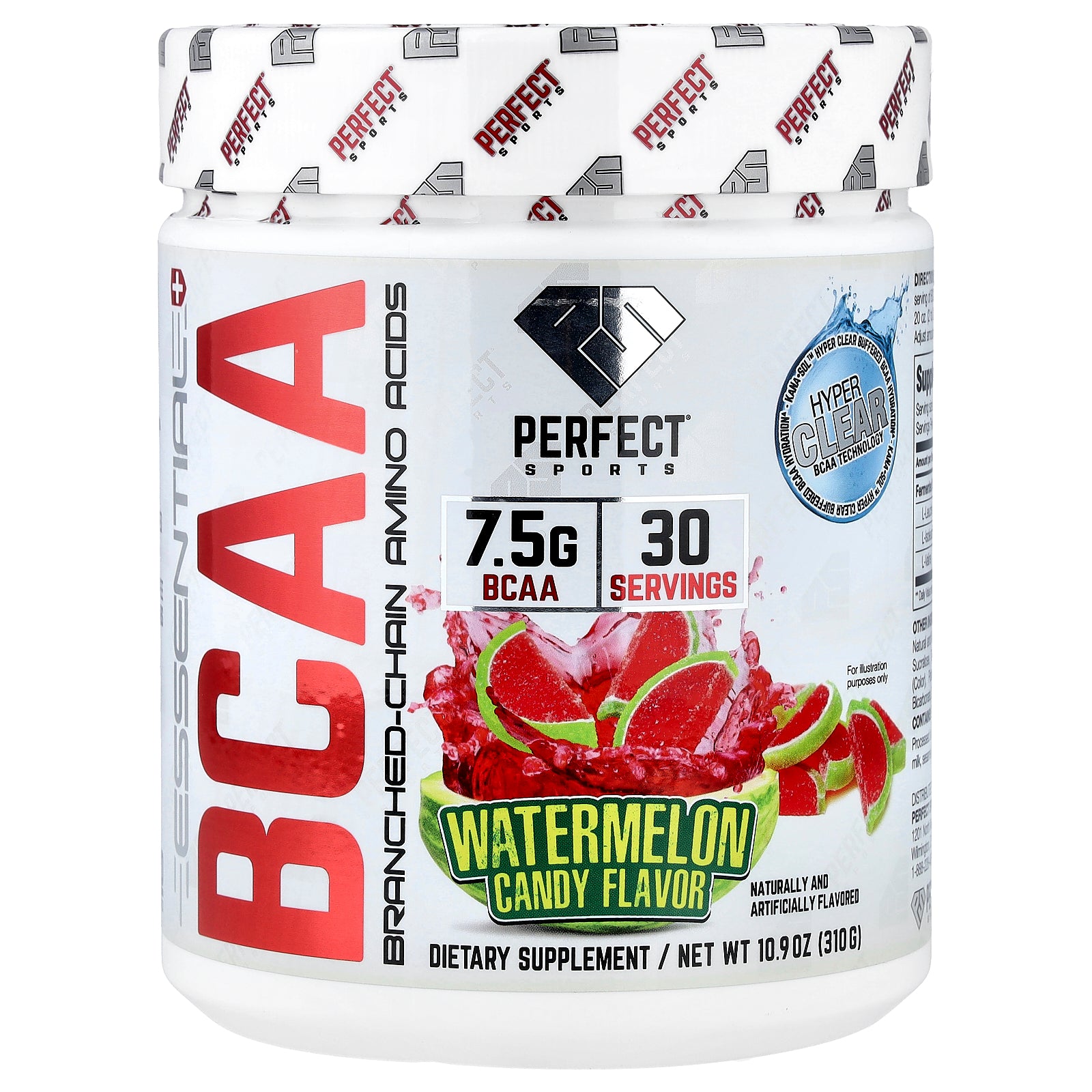 PERFECT Sports, BCAA Hyper Clear, Watermelon Candy, 10.9 oz (310 g)
