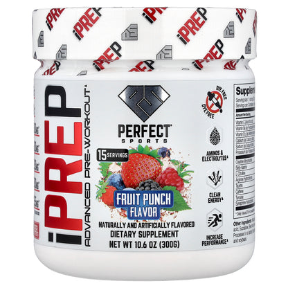 PERFECT Sports, iPrep, Advanced Pre-Workout, Fruit Punch, 10.6 oz (300 g)