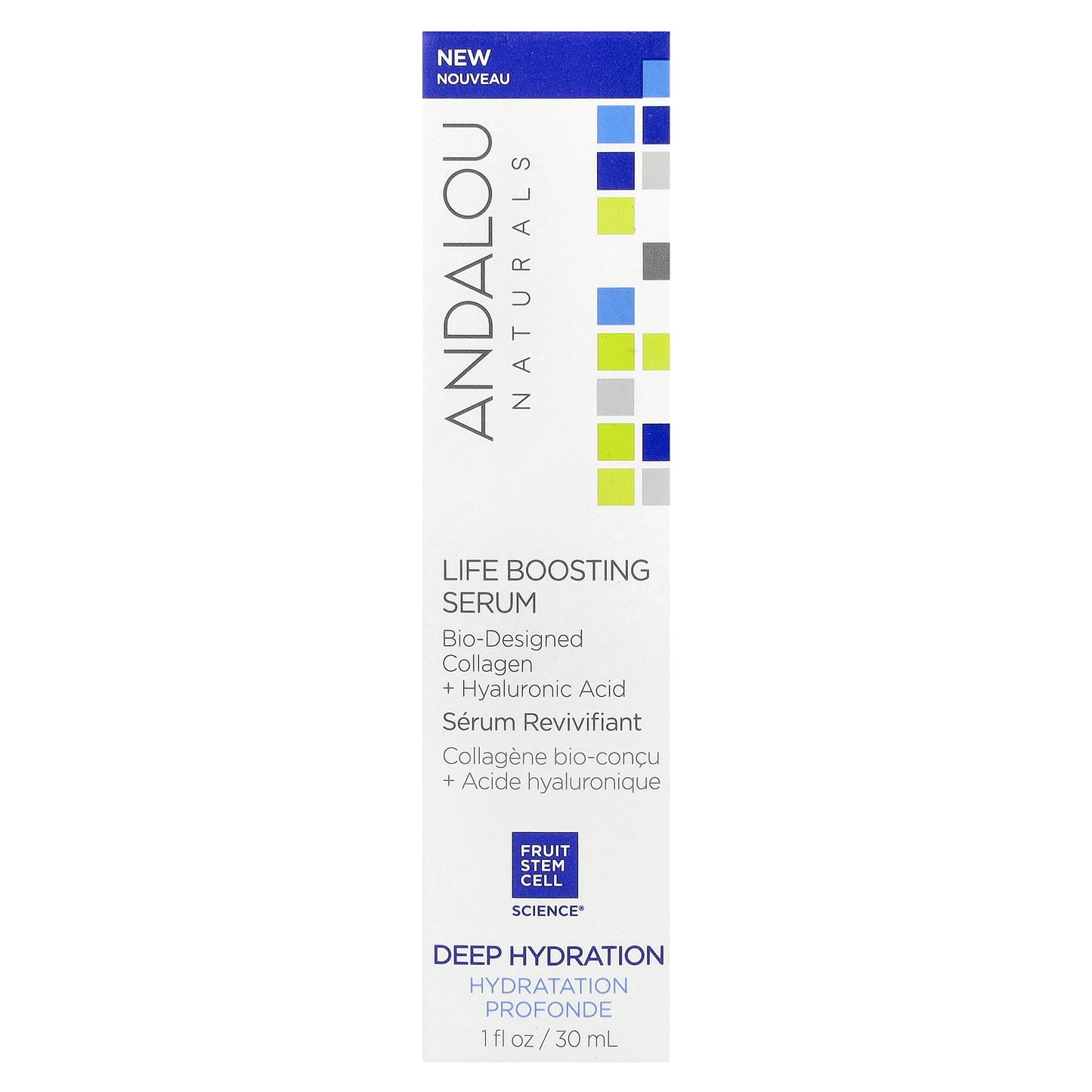 Andalou Naturals, Life Boosting Serum, Bio-Designed Collagen + Hyaluronic Acid, 1 fl oz (30 ml)