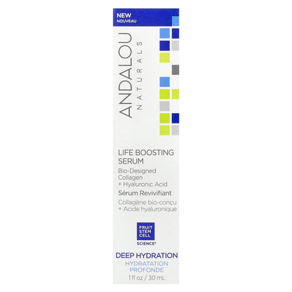 Andalou Naturals, Life Boosting Serum, Bio-Designed Collagen + Hyaluronic Acid, 1 fl oz (30 ml)