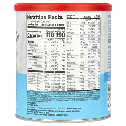 SlimFast, Original, Meal Replacement Shake Mix, French Vanilla, 12.83 oz (364 g)