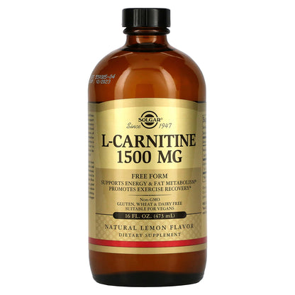 Solgar, L-Carnitine, Natural Lemon, 1,500 mg, 16 fl oz (473 ml)