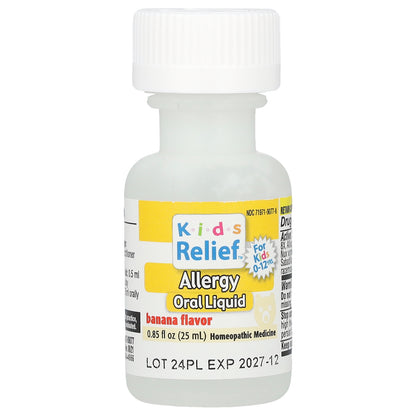 Homeolab USA, Kids Relief®, Allergy Oral Liquid, 0-12 Yrs, Banana, 0.85 fl oz (25 ml)