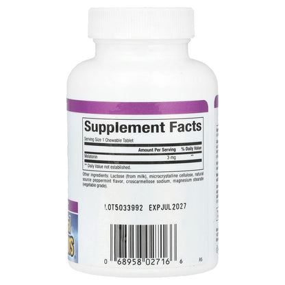 Natural Factors, Stress-Relax, Melatonin, 3 mg , 180 Chewable Tablets