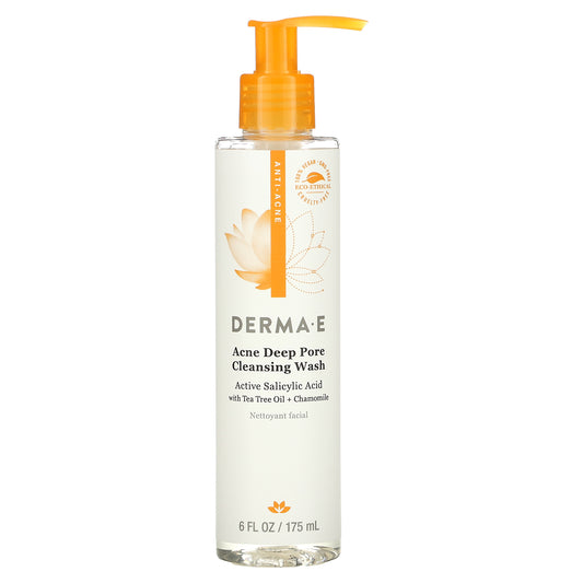 DERMA E, Acne Deep Pore Cleansing Wash, 6 fl oz (175 ml)