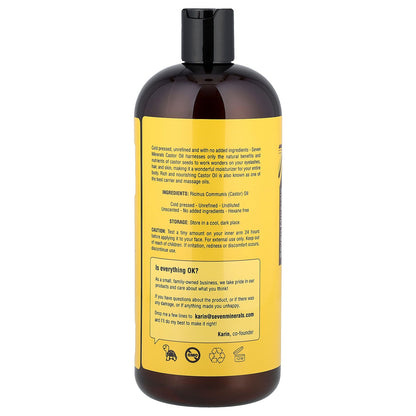 Seven Minerals, Pure Castor Oil, Cold Pressed & Unrefined, Unscented, 32 fl oz (950 ml)
