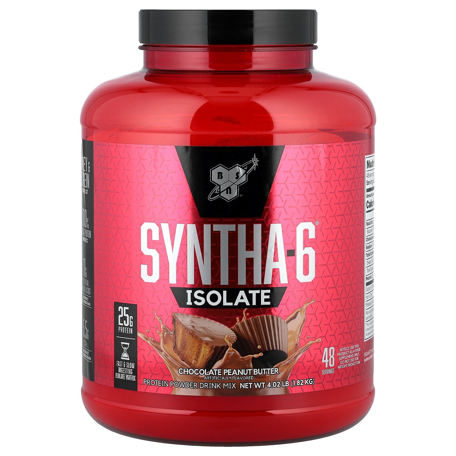 BSN, Syntha-6® Isolate, Protein Powder Drink Mix, Chocolate Peanut Butter, 4.02 lb (1.82 kg)
