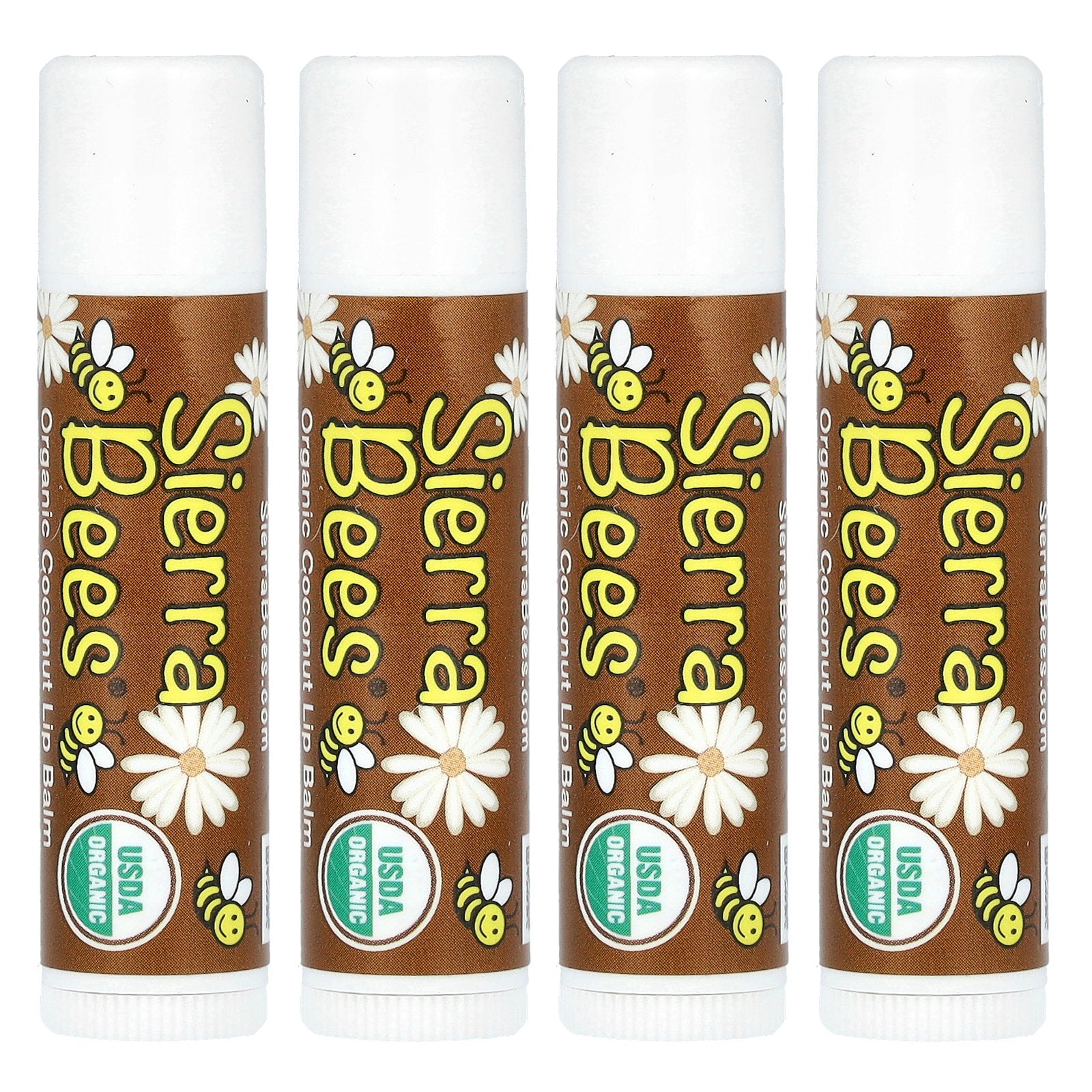 Sierra Bees, Organic Lip Balms, Coconut, 4 Pack, 0.15 oz (4.25 g) Each