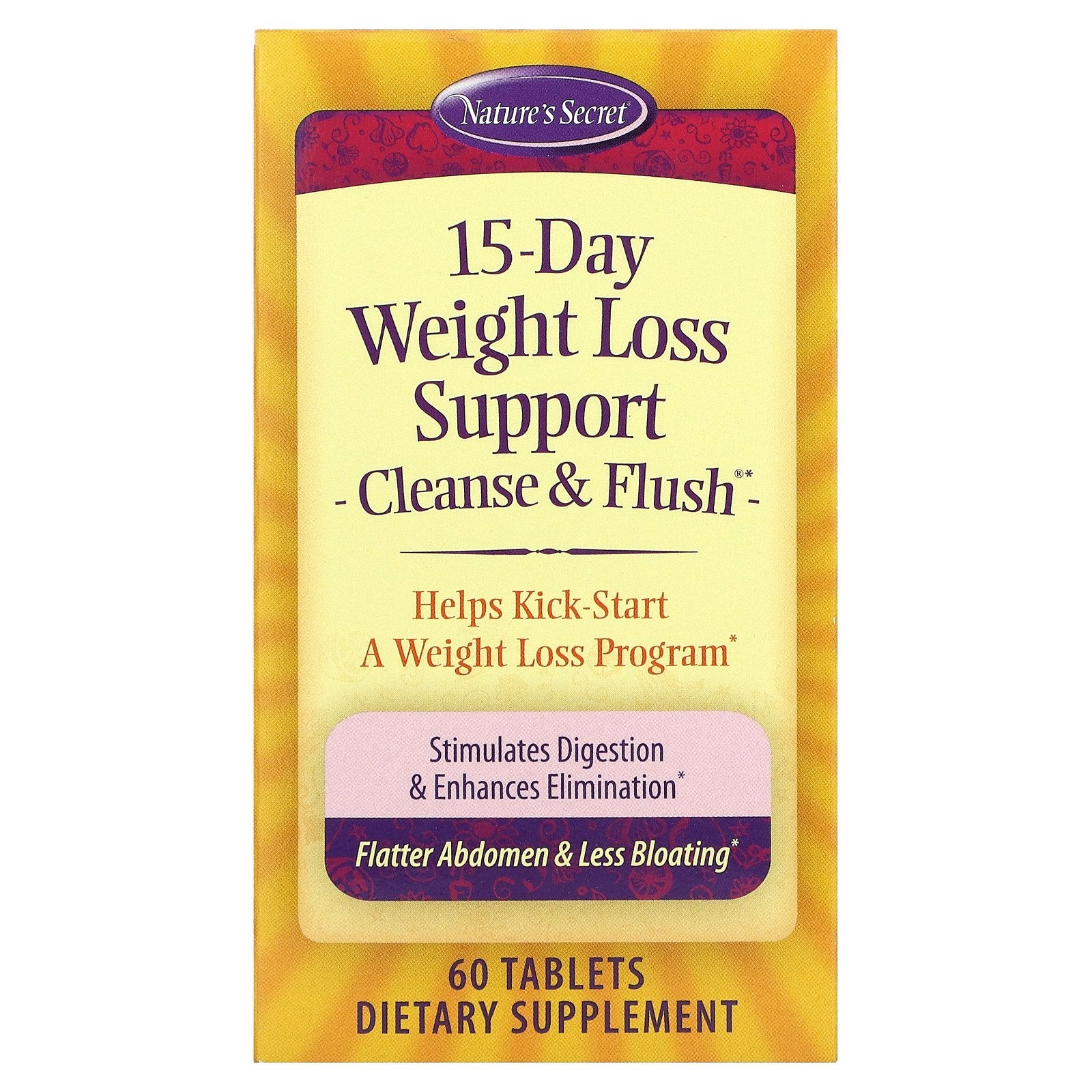 Nature's Secret, 15-Day Weight Loss Support, Cleanse & Flush, 60 Tablets