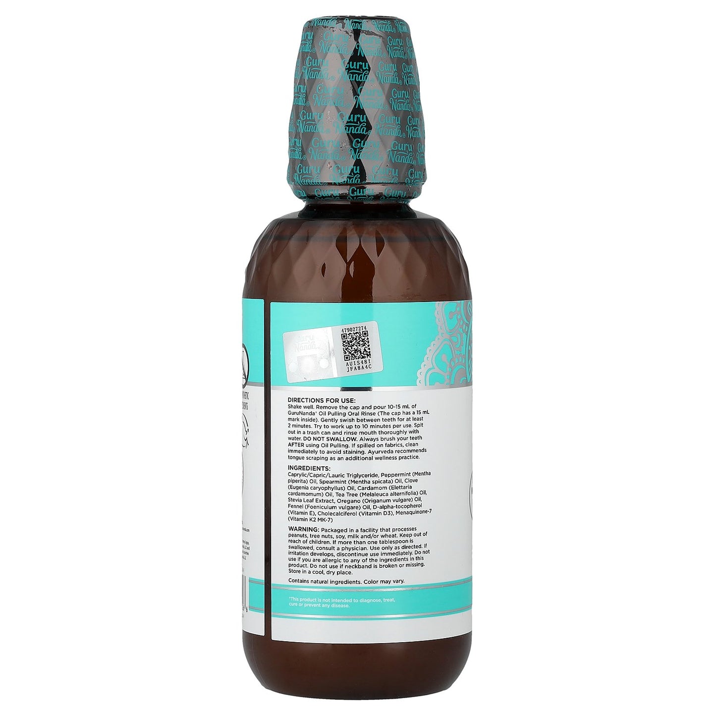 GuruNanda, Natural Oil Pulling Oral Rinse, Farmed Mint™, 16 fl oz (473 ml)