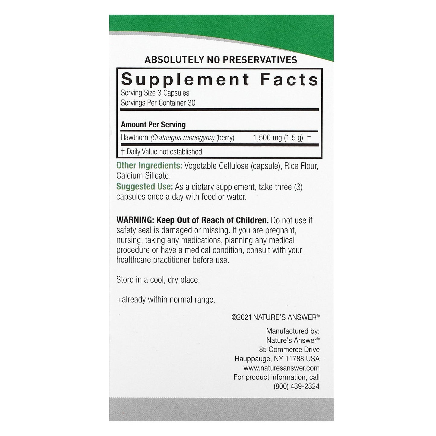 Nature's Answer, Hawthorn Berry, 90 Vegetarian Capsules (500 mg per Capsule)