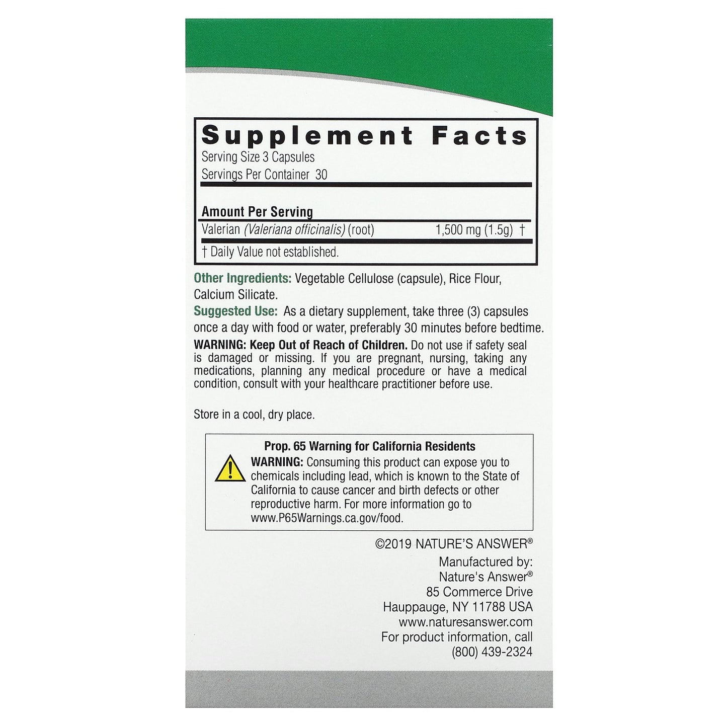 Nature's Answer, Valerian Root, 90 Vegetarian Capsules (500 mg per Capsule)