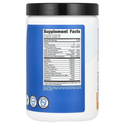 Nutricost, Performance, Pre-SF, Stimulant-Free Pre-Workout Complex, Peach Mango, 15.6 oz (438 g)