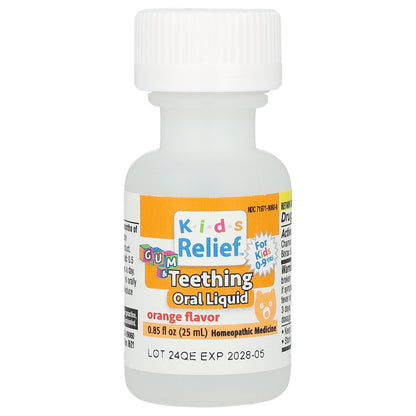 Homeolab USA, Kids Relief®, Gum & Teething Oral Liquid, 0-9 Years, Orange, 0.85 fl oz (25 ml)