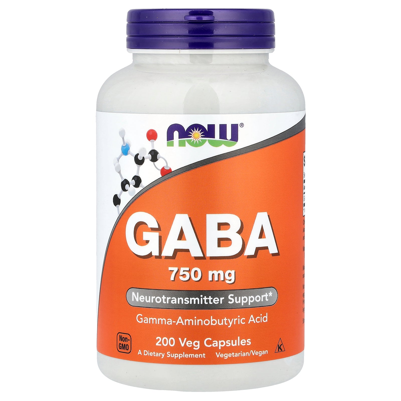 NOW Foods, GABA, 750 mg, 200 Veg Capsules