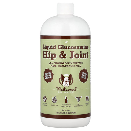 Natural Dog Company, Hip & Joint Liquid Glucosamine, For Dogs, All Ages, 32 fl oz (946 ml)