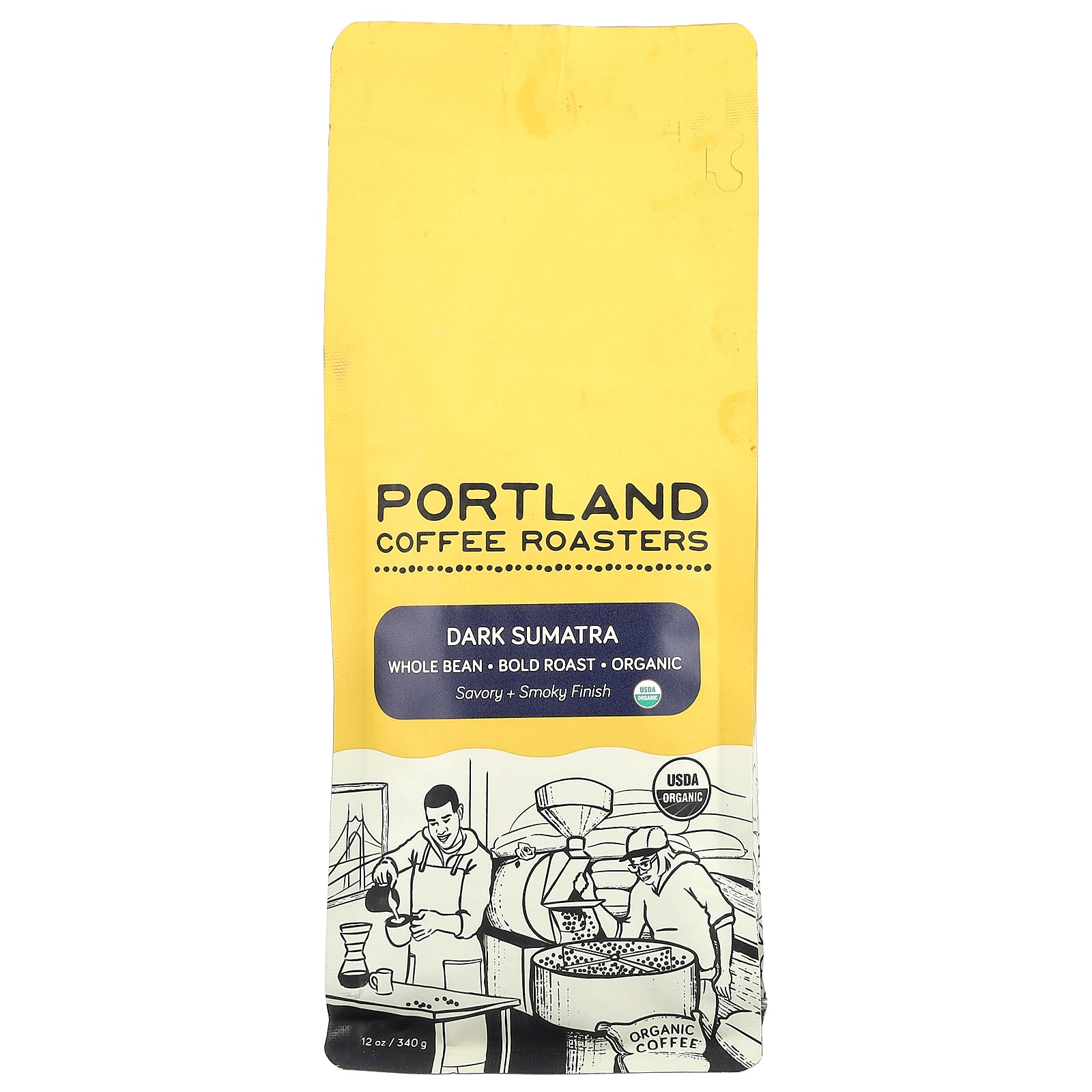 Portland Coffee Roasters, Organic Coffee, Dark Sumatra, Whole Bean, Bold Roast, 12 oz (340 g)