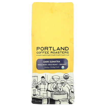 Portland Coffee Roasters, Organic Coffee, Dark Sumatra, Whole Bean, Bold Roast, 12 oz (340 g)