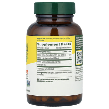 MegaFood, Vitamin D3, 125 mcg  (5,000 IU), 60 Mini Capsules