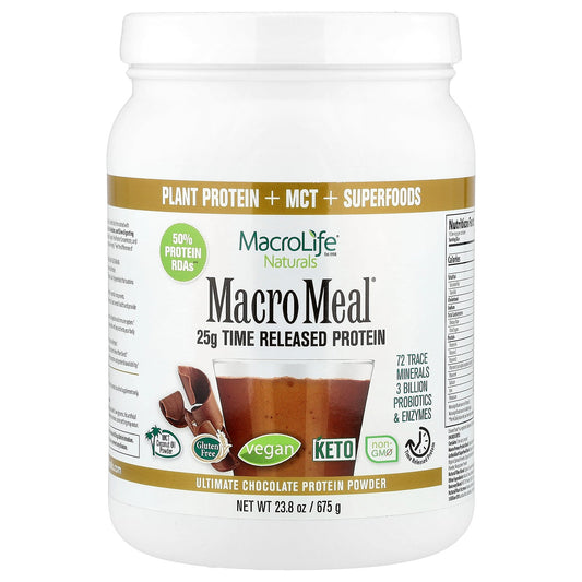 Macrolife Naturals, Macro Meal®, Ultimate Protein Powder, Chocolate, 23.8 oz (675 g)