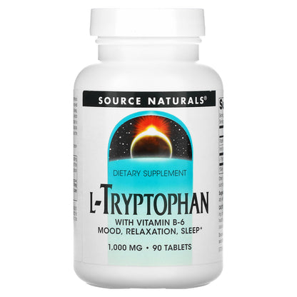 Source Naturals, L-Tryptophan, 1,000 mg, 90 Tablets