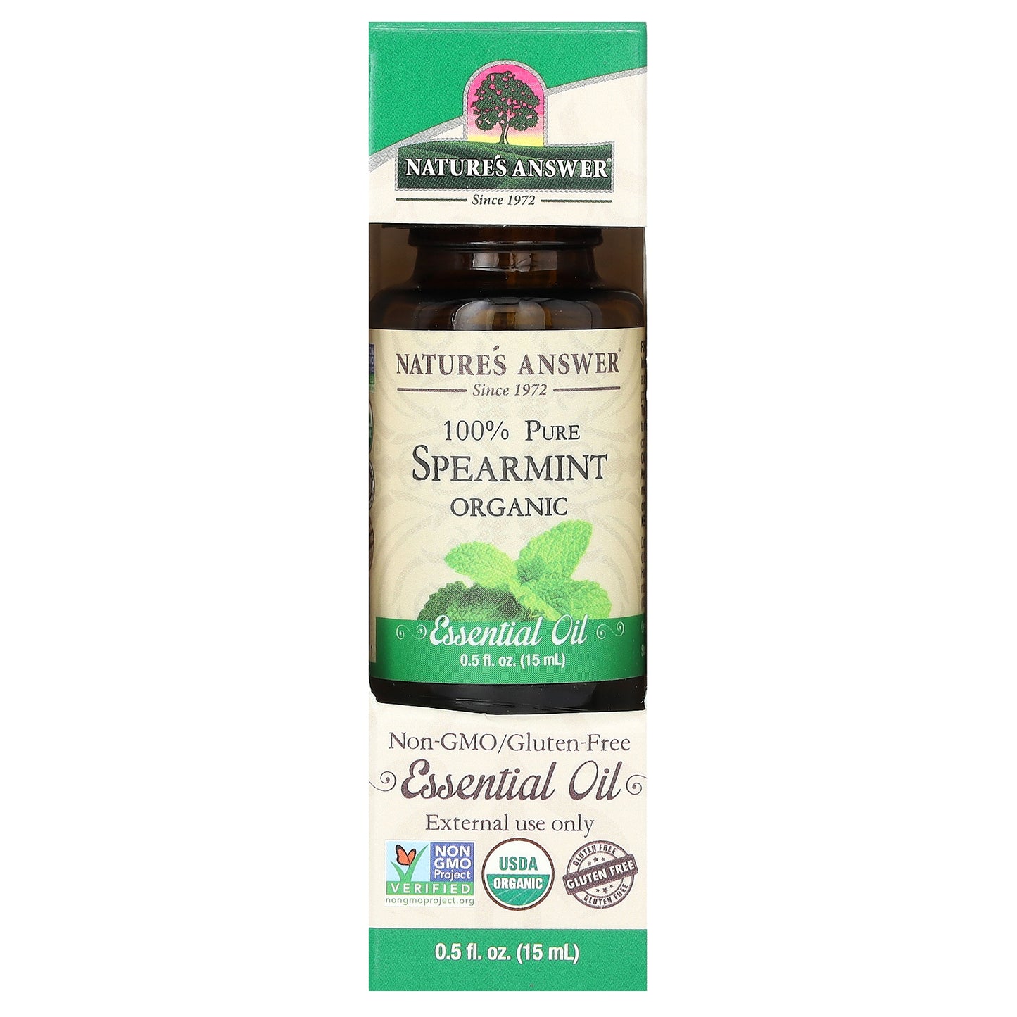 Nature's Answer, 100% Pure Organic Essential Oil, Spearmint, 0.5 fl oz (15 ml)