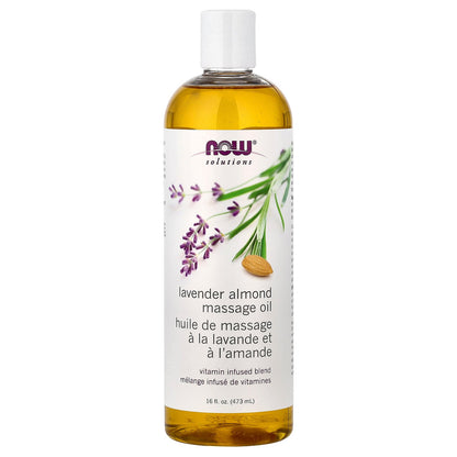 NOW Foods, Solutions, Lavender Almond Massage Oil, 16 fl oz (473 ml)