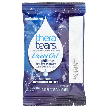 TheraTears, Nighttime Dry Eye Therapy, Lubricant Eye Gel, 30 Single-Use Vials
