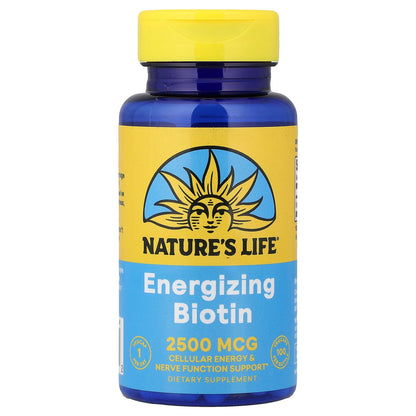 Nature's Life, Energizing Biotin, 2,500 mcg, 100 Vegcaps
