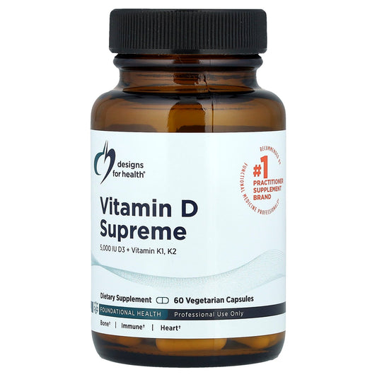 Designs For Health, Vitamin D Supreme, D3 + Vitamin K1, K2, 60 Vegetarian Capsules