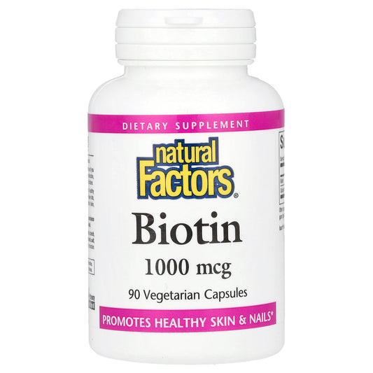 Natural Factors, Biotin, 1,000 mcg, 90 Vegetarian Capsules