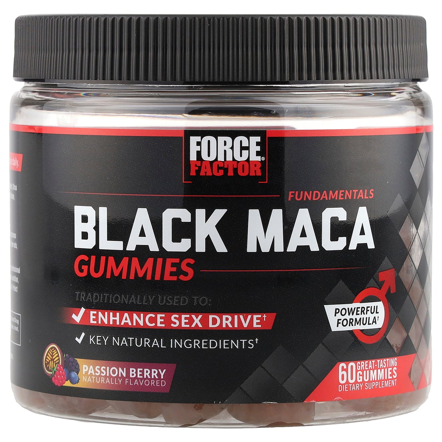 Force Factor, Fundamentals, Black Maca Gummies, Passion Berry, 60 Gummies