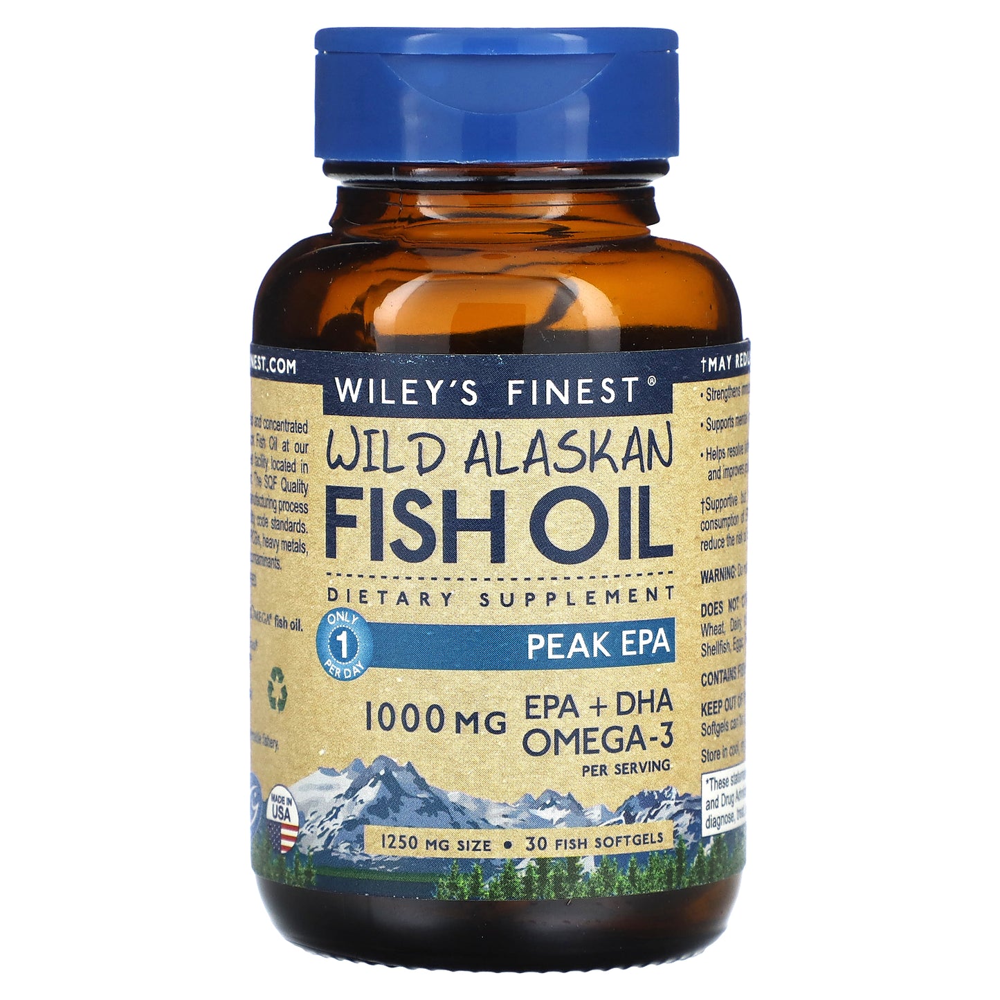 Wiley's Finest, Wild Alaskan Fish Oil, Peak EPA, 30 Softgels